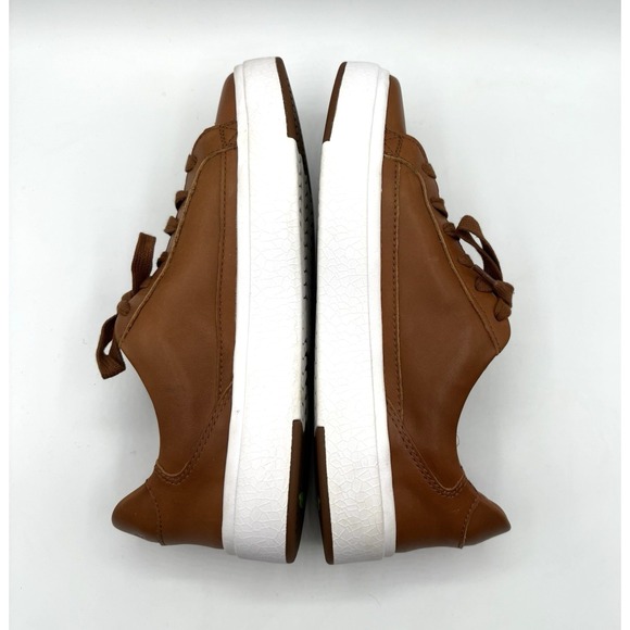 KIZIK Vegas Sneakers Size Men's 6.5/Women's 8 Chestnut Leather Lace Up Shoes - Picture 7 of 9
